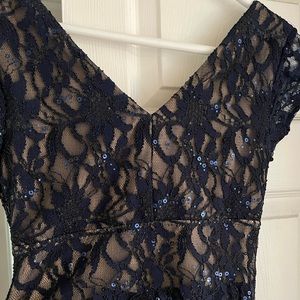 Navy Blue Sequined Size 4 Women’s Dress